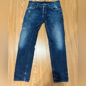 Dsquared2 dungaree tapered men’s denim distressed pants size 33